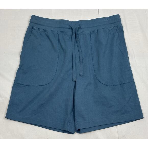 Up West Women’s M High Rise Corton Drawstring Shorts 6.5” Inseam Blue Pockets - Picture 1 of 10